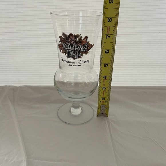 Rainforest Cafe Downtown Disney Anaheim Collectable Hurricane Souvenir Glass Cup - Picture 6 of 10